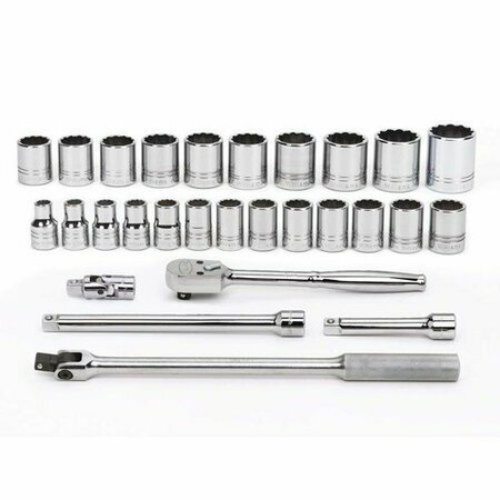 WILLIAMS Socket/Tool Set, 29 Pieces, 12-Point, 1/2 Inch Dr JHWMSS-29F